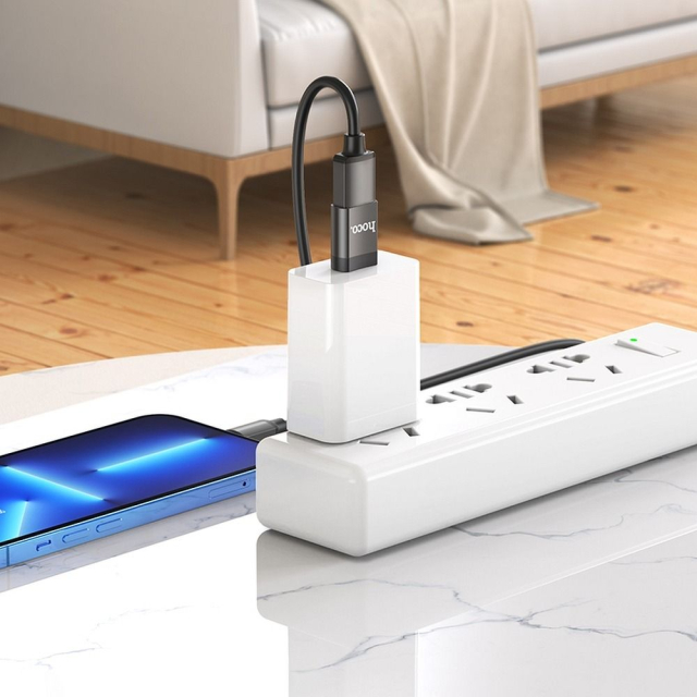 Adaptér OTG USB-C na USB-A Hoco UA17, černý