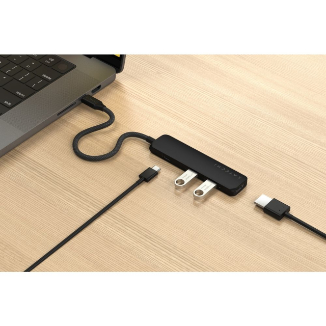 Adaptér SATECHI HUB 4 v 1, typ C, ST-P4SK, černý