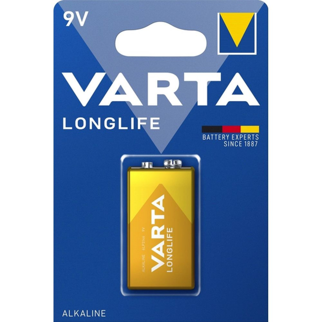 Alkalická baterie VARTA 9 V (typ 6LR61) Longlife, 1 ks