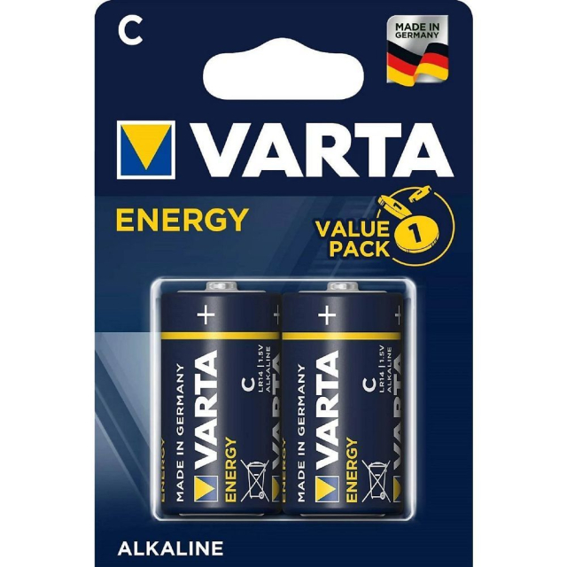Alkalická baterie VARTA R14 (typ C) Energy, 2 ks