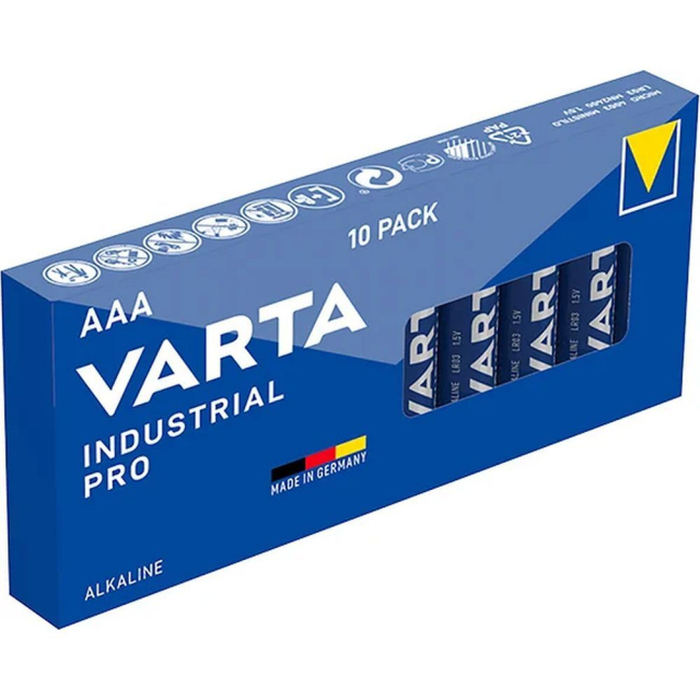 Alkalická baterie VARTA R3 (AAA) Industrial Pro, 10 ks