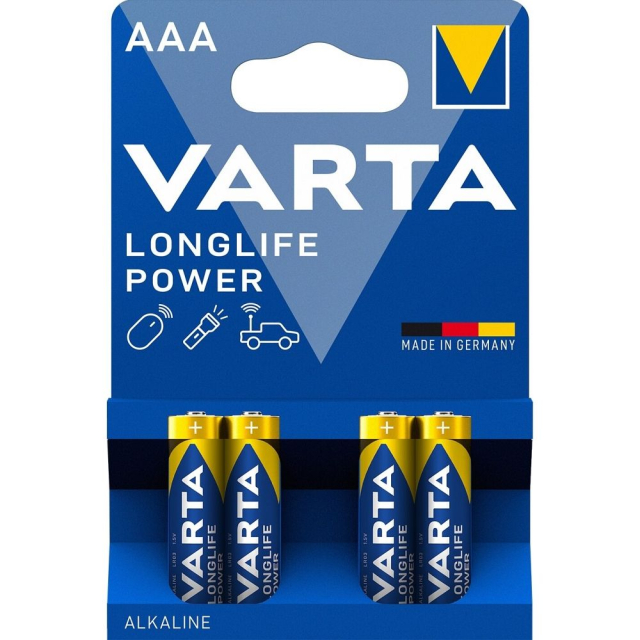 Alkalická baterie VARTA R3 (AAA) Longlife Power, 4 ks