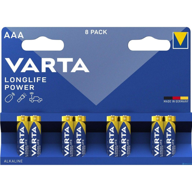 Alkalická baterie VARTA R3 (AAA) Longlife Power, 8 ks