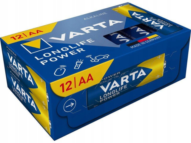 Alkalická baterie VARTA R6 (AA) Loglife, 12 ks