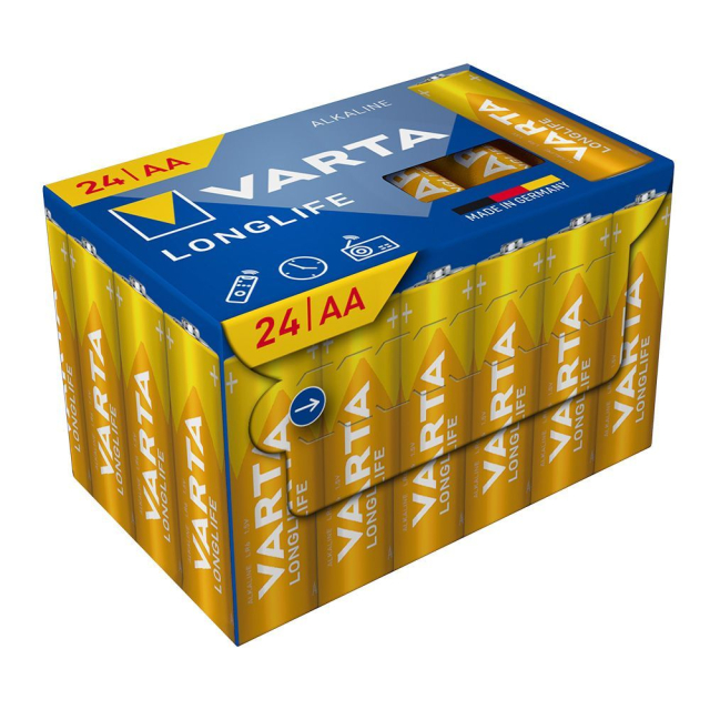 Alkalická baterie VARTA R6 (AA) Longlife, 24 kusů