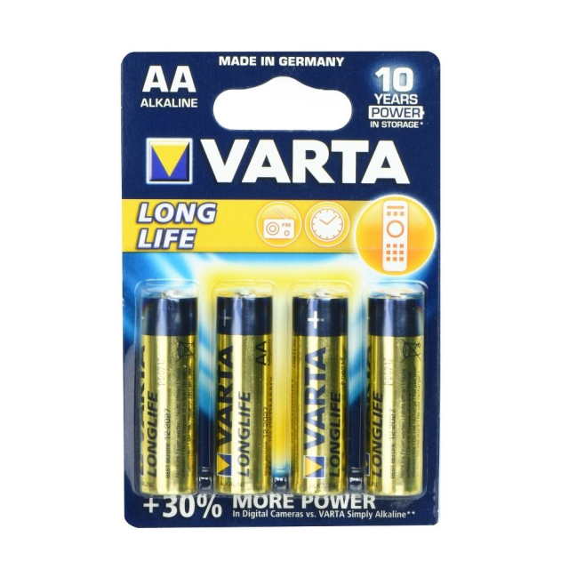 Alkalická baterie VARTA R6 (AA) Longlife, 4 kusy