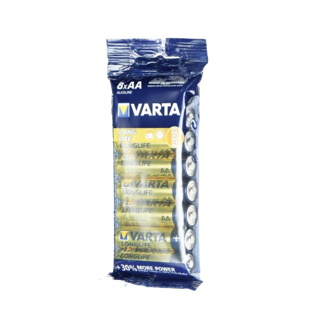 Alkalická baterie VARTA R6 (AA) Longlife, 8 kusů