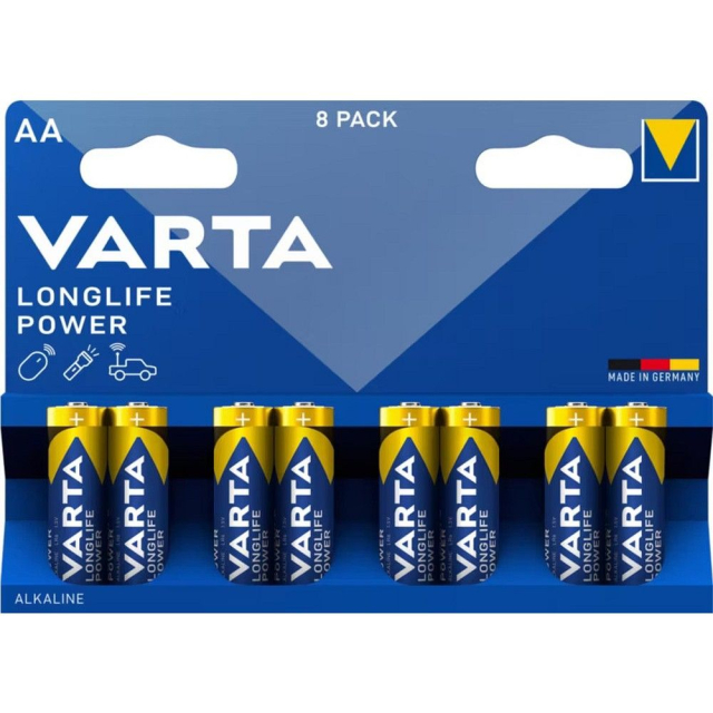 Alkalická baterie VARTA R6 (AA) Longlife Power, 8 ks