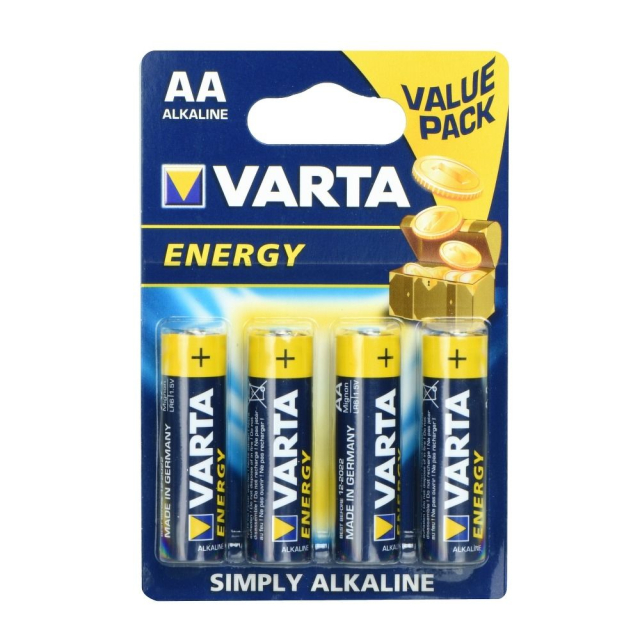 Alkalické baterie Varta R6 (AA) 4 ks Energy