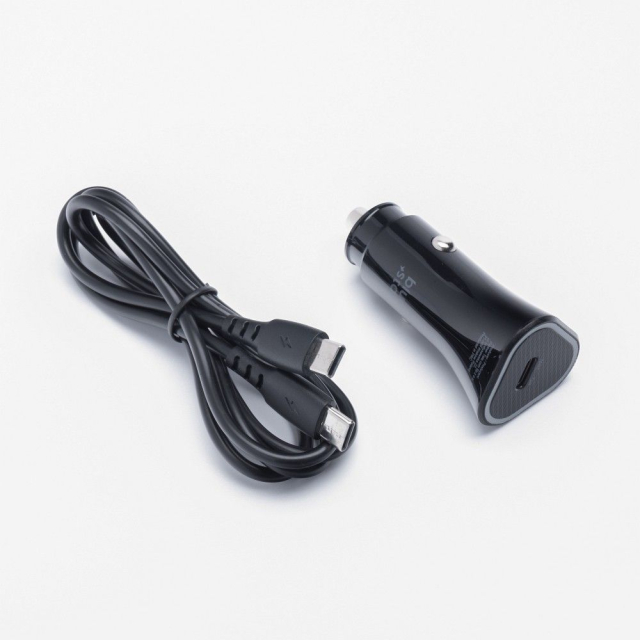 Autonabíječka Blue Star USB-C QC3.0 PD AFC 3 A 20 W + kabel USB-C na USB-C, černá