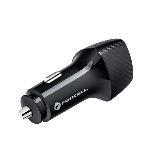 Autonabíječka Forcell F-Energy Carbon USB-A QC3.0 3 A 18 W CC50-1A, černá