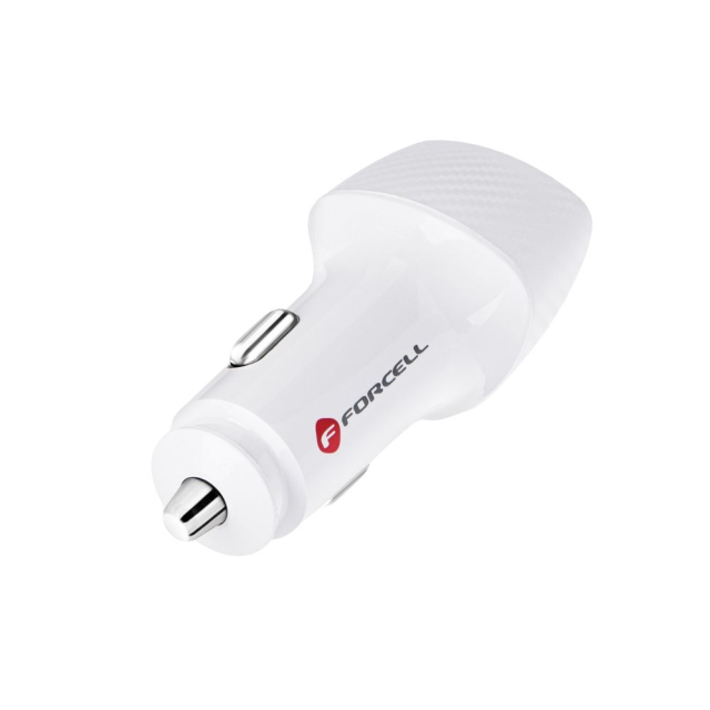 Autonabíječka Forcell F-Energy Carbon USB-C + USB-A QC3.0 PD 3 A 38 W CC50-1A1C, bílá