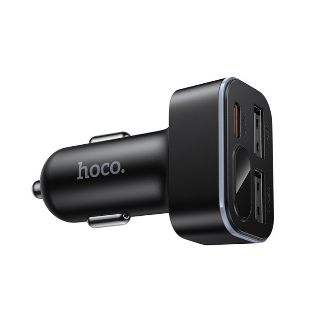 Autonabíječka Hoco s LCD displejem, 2x USB-A + 1x USB-C PD QC3.0, 42 W, Z63A, černá