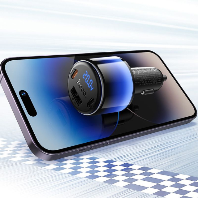 Autonabíječka Hoco USB-A + 2x USB-C PD QC3.0 57 W Z69B černá