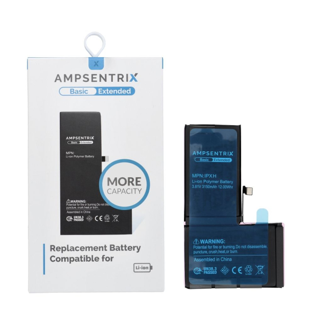 Baterie AmpSentrix Basic pro iPhone X (vysoká kapacita 3150 mAh)