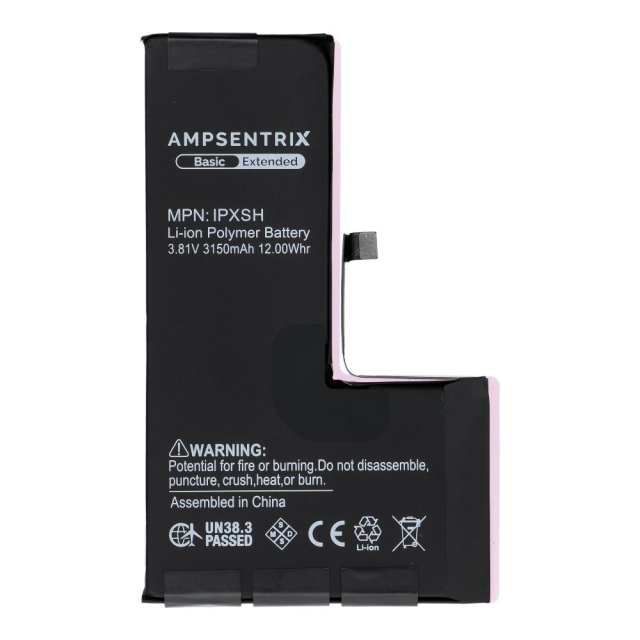 Baterie AmpSentrix Basic pro iPhone XS (vysoká kapacita 3150 mAh)