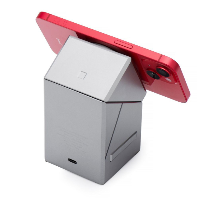 Bezdrátová nabíječka Forcell F-Energy 3 v 1 Rotation Cube Qi2 kompatibilní s MagSafe (F-06), stříbrná