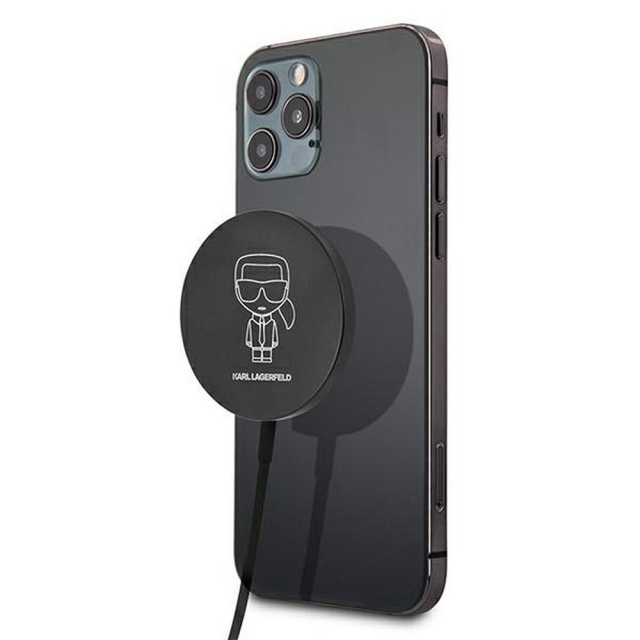 Bezdrátová nabíječka Karl Lagerfeld 15 W MagSafe KLCBMSIKBK