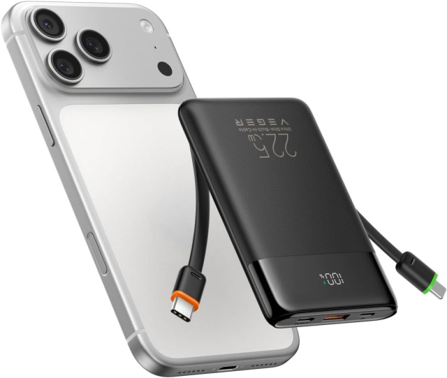 Bezdrátová nabíječka Qi 2.2, 25 W, Apple 3 v 1, včetně 90cm navíjecího kabelu