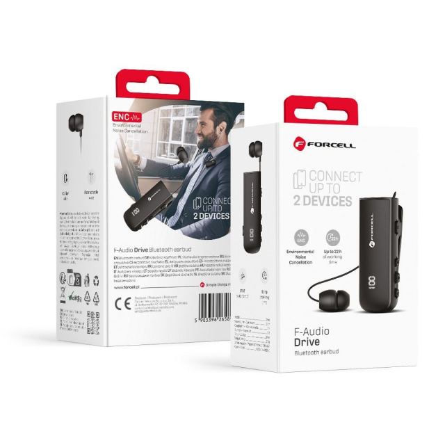 Bezdrátová sluchátka Forcell F-Audio Drive EarBud, černá