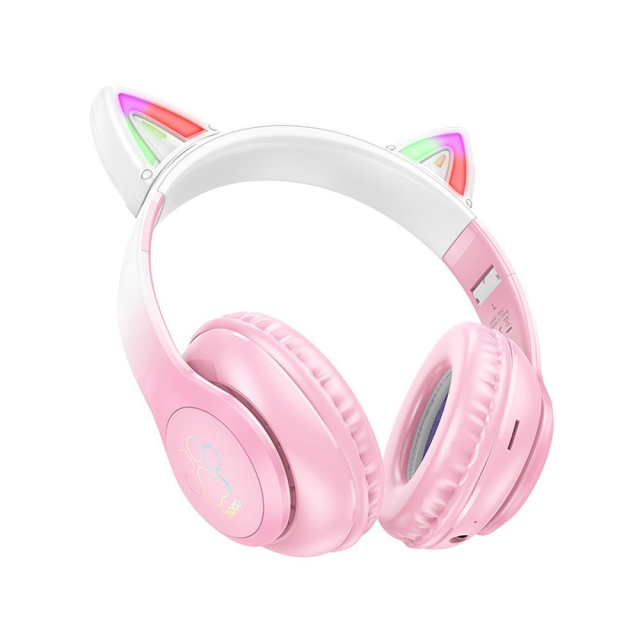 Bezdrátová sluchátka Hoco W42 Cat Ear s motivem třešňových květů