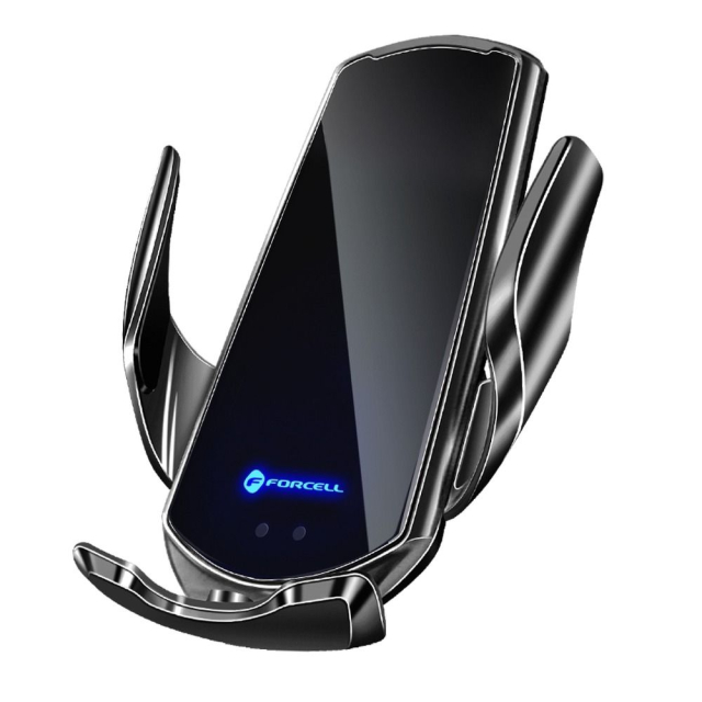 Bezdrátový držák na mobil do auta s automatickým uchycením Forcell F-Grip HS1 Qi 15 W na čelní sklo / větrací mřížku, černý