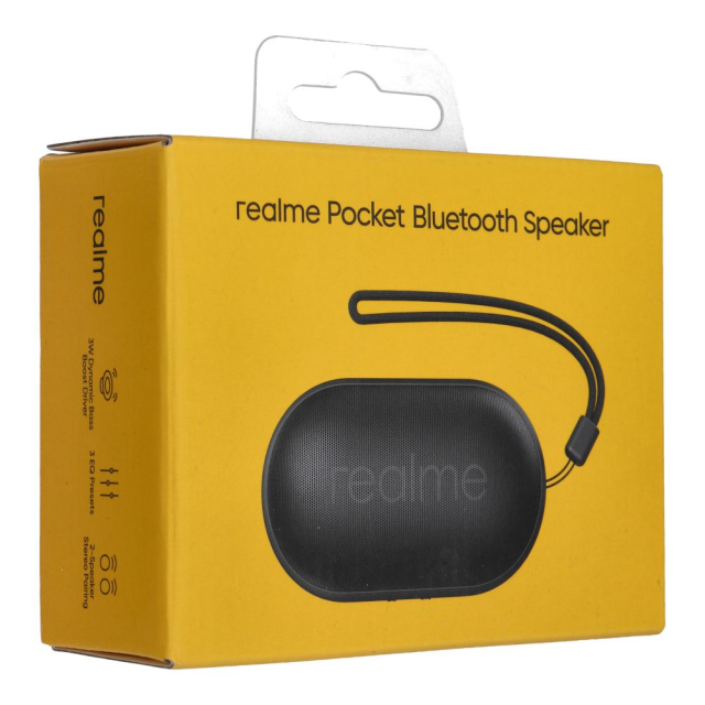 Bezdrátový reproduktor 3 W, 6 hodin, IPX5, Realme Pocket, šedý