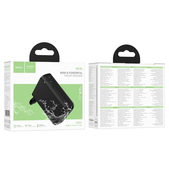Bezdrátový reproduktor 5 W, 1200 mAh, Hoco HC34, černý