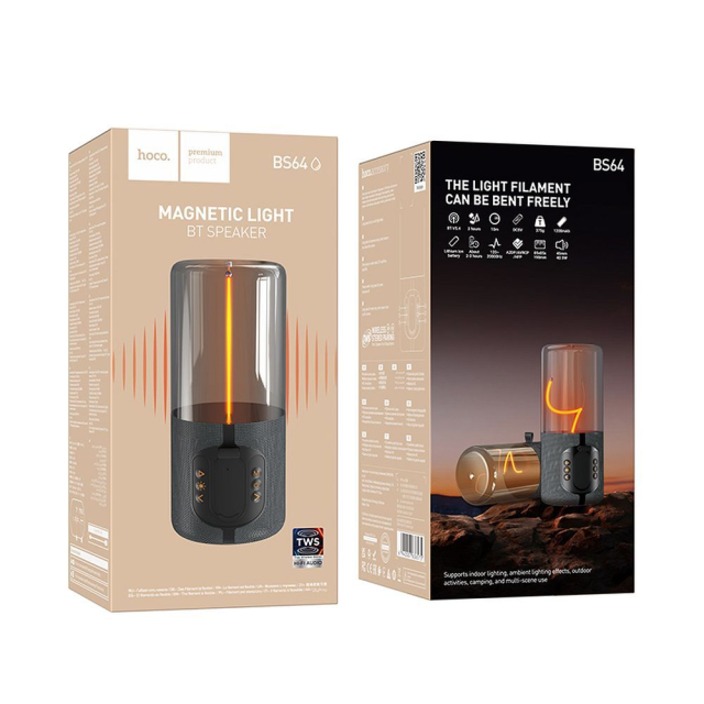 Bezdrátový reproduktor 5 W, 3 hodiny, IPX5, Hoco BS64, šedý