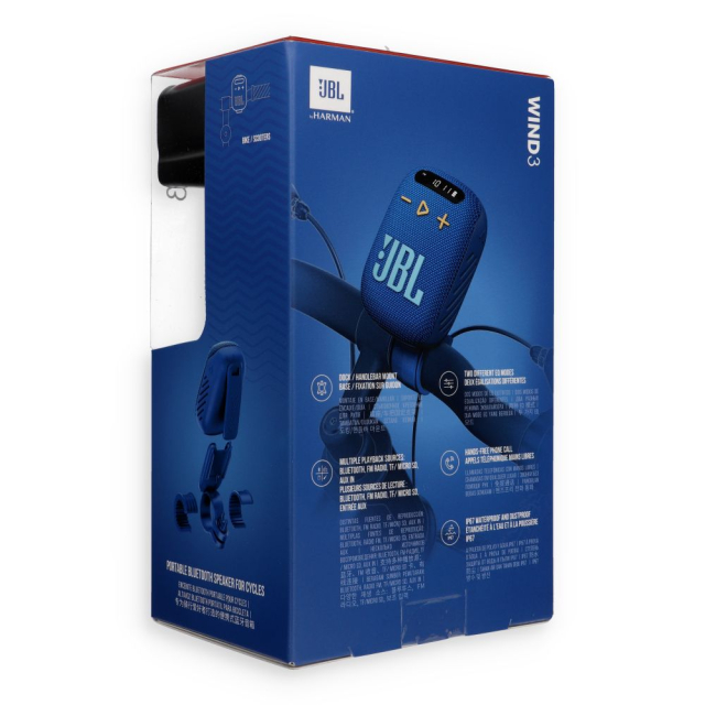 Bezdrátový reproduktor JBL Wind 3 s držákem na řídítka, modrý