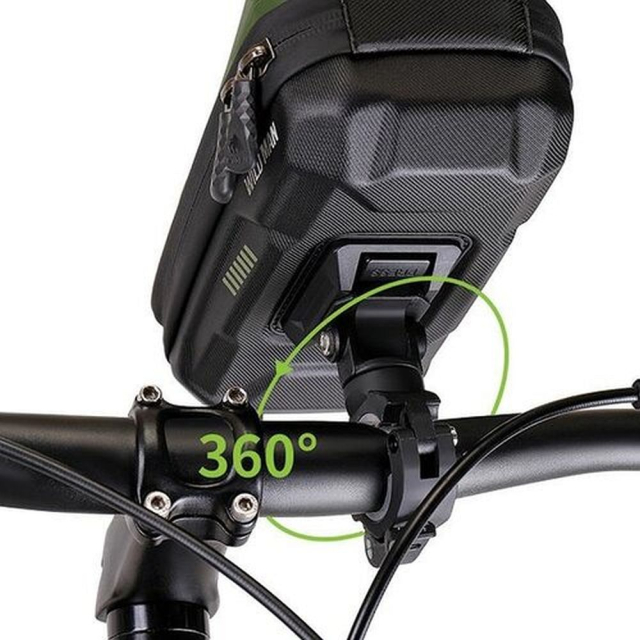 Cestovní taška WILDMAN na řídítka kola se zipem, objem 0,6 l (4"–7"), model GX330, zelená