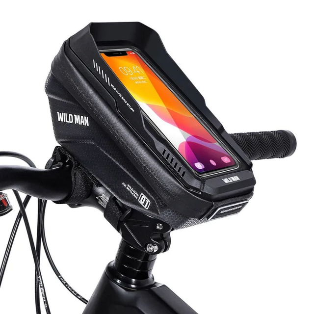 Cestovní taška WILDMAN na řídítka kola se zipem, objem 1 l (4"–7"), model XT1, černá