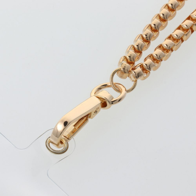 CHAIN #82 Šňůrka na telefon, přívěsek na telefon / délka šňůrky 80 cm (40 cm v smyčce) / na krk – zlatá