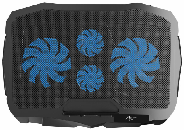Chladicí podstavec pro notebook ART P4, 2 x USB A, LED, černý