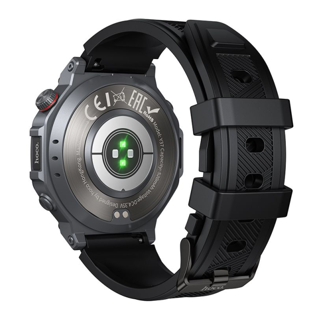 Chytré hodinky Hoco s 1,43" AMOLED displejem, GPS a funkcí volání, model Y37, černé