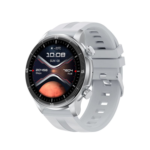 Chytré hodinky Hoco s 1,46" TFT displejem, krytím IP67 a funkcí volání, model Y31, stříbrné