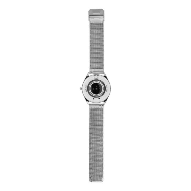 Chytré hodinky TITMO O-170 (AMOLED, volání přes Bluetooth, náramek ze stříbrné nerezové oceli) stříbrné