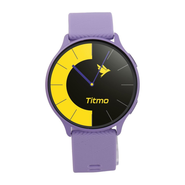 Chytré hodinky TITMO O-200 (GPS, AMOLED, volání přes Bluetooth, silikonový řemínek) v barvě levandule
