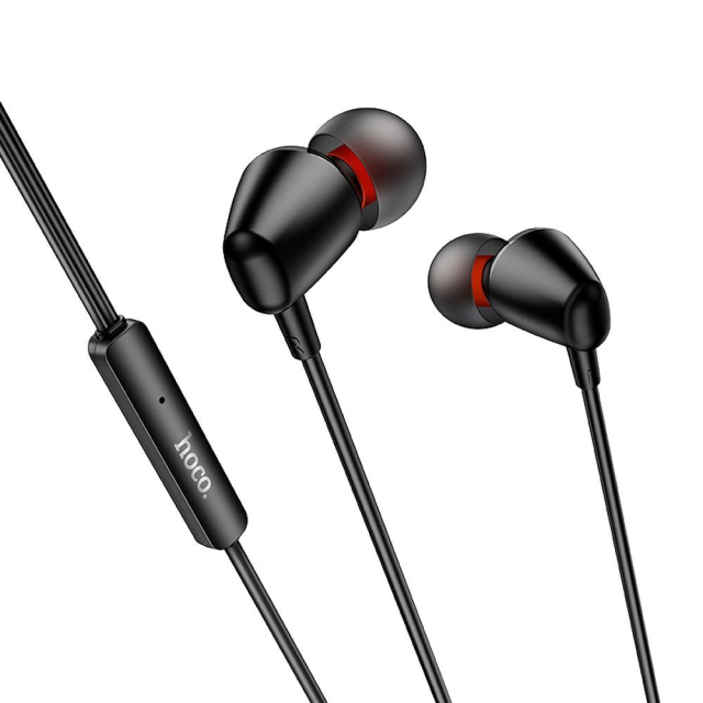Drátová sluchátka s konektorem 3,5 mm Hoco M107, černá
