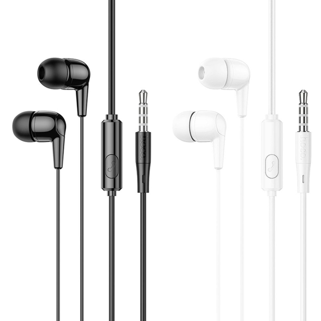 Drátová sluchátka s konektorem 3,5 mm Hoco M97, bílá