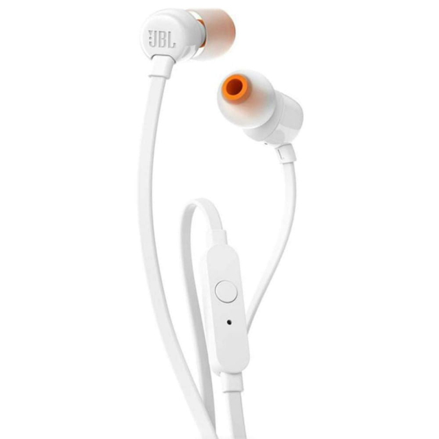 Drátová sluchátka s konektorem 3,5 mm JBL T110, bílá