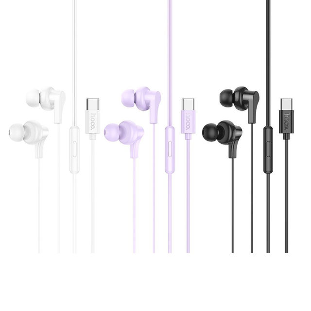 Drátová sluchátka s USB-C Hoco M114, černá