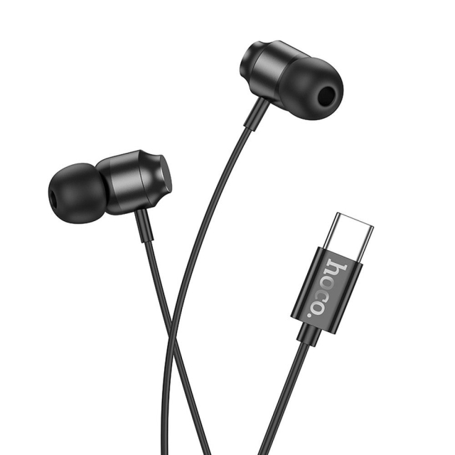 Drátová sluchátka s USB-C Hoco M122, černá