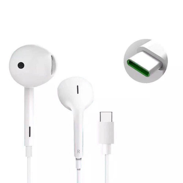 Drátová sluchátka s USB-C Oppo MH147, hromadná dodávka, bílá barva