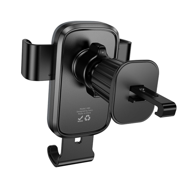 Držák na auto Gravity pro mobilní telefon Hoco do ventilace H80, černý a šedý