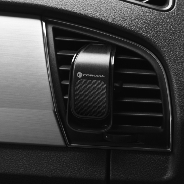 Držák na mobil do auta Forcell F-Grip Carbon B060 do ventilace, černý