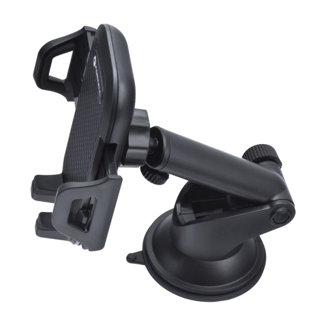 Držák na mobil do auta Forcell F-Grip Carbon Bracket s ramenem pro upevnění na čelní sklo / palubní desku, černý