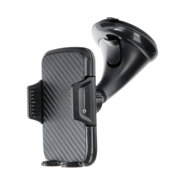 Držák na mobil do auta Forcell F-Grip Carbon HT1 na čelní sklo / palubní desku, černý