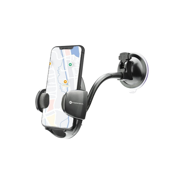 Držák na mobil do auta Forcell F-Grip Oval 17 cm na čelní sklo / palubní desku / větrací mřížku, černý