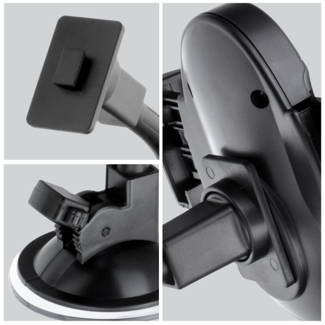 Držák na mobil do auta Forcell F-Grip Oval 27 cm na čelní sklo / palubní desku / větrací mřížku, černý